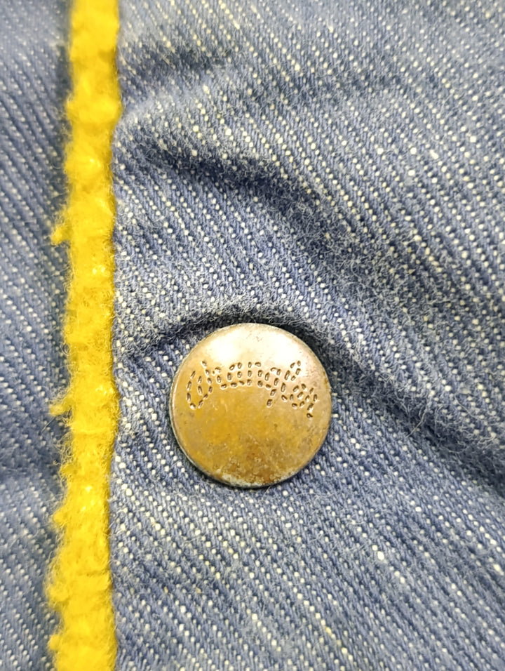 Wrangler sherpa size 36 made in usa western jacket denim vintage jeans usato