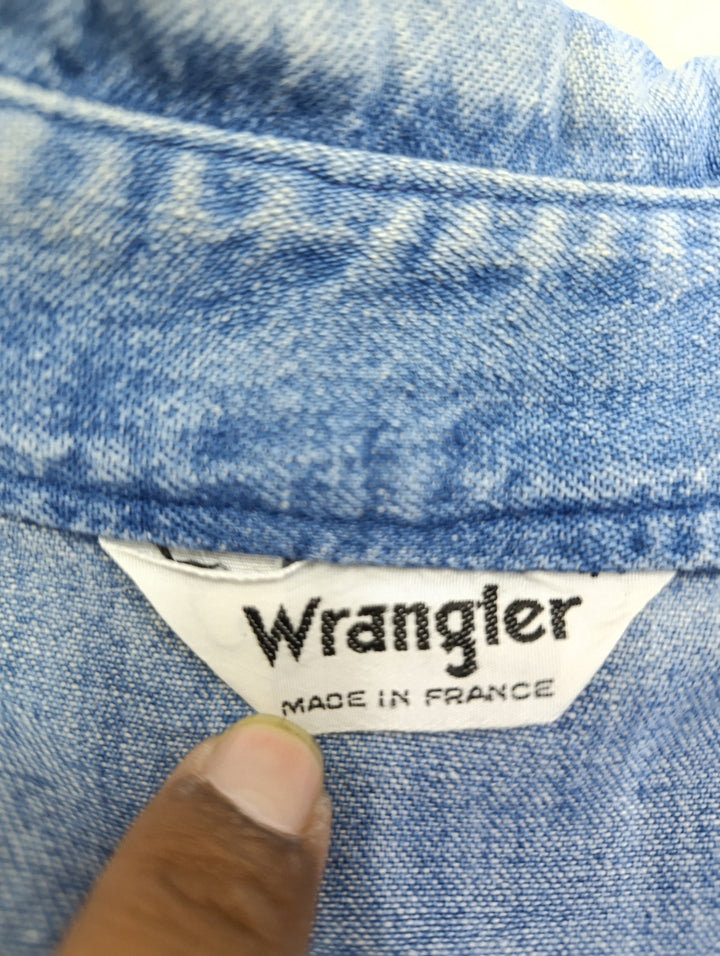 Wrangler shirt made France camicia denim vintage jeans usato