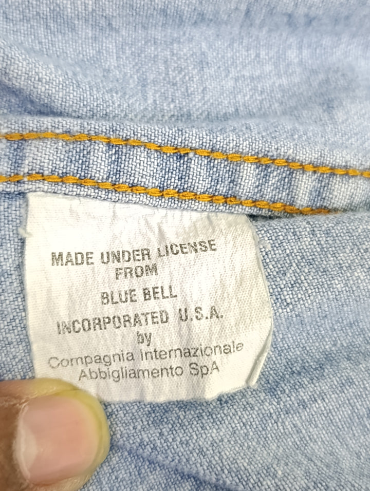 Wrangler blue bell shirt camicia taglia XL denim vintage jeans usato