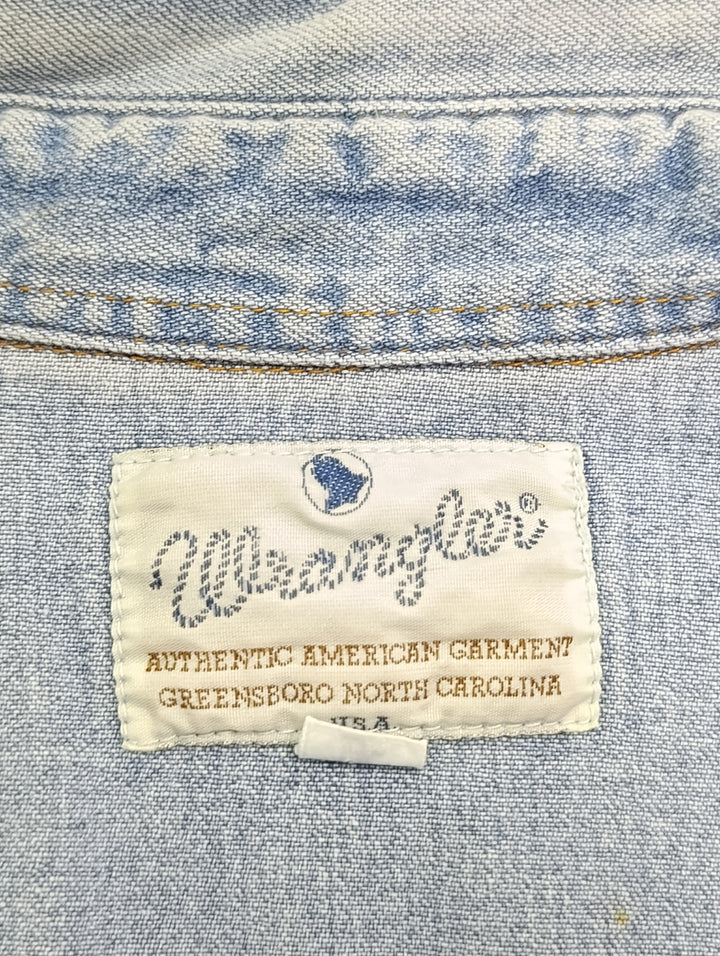 Wrangler blue bell shirt camicia taglia XL denim vintage jeans usato