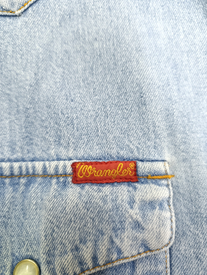 Wrangler blue bell shirt camicia taglia XL denim vintage jeans usato