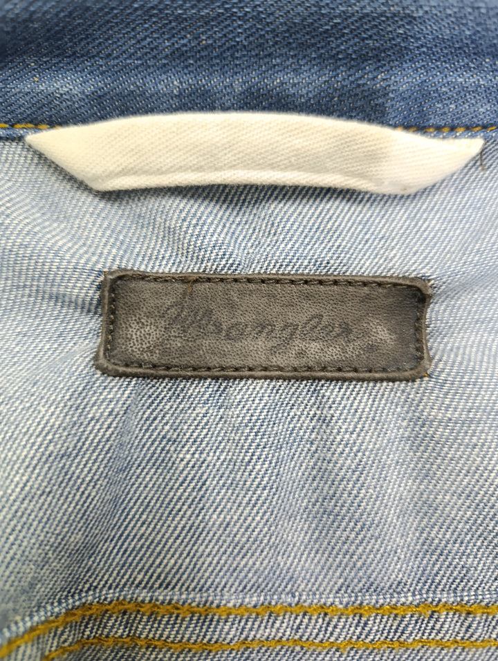Wrangler replica martingala e soffietti Taglia XL denim vintage jeans usato