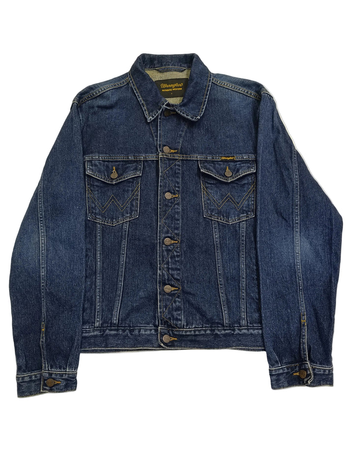 Wrangler authentic western jacket denim Taglia L vintage jeans usato