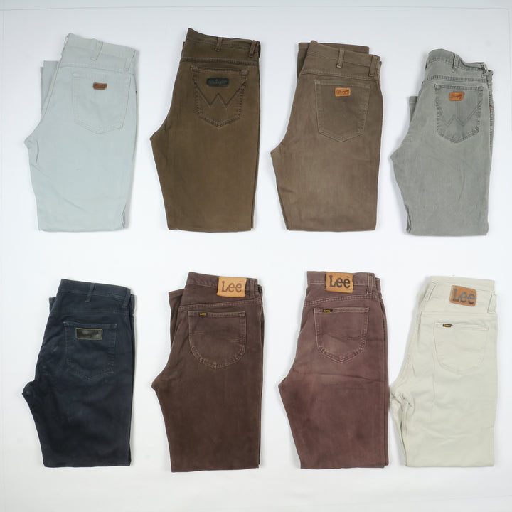 Lee e Wrangler colorati jeans vintage uomo stock da 55pz