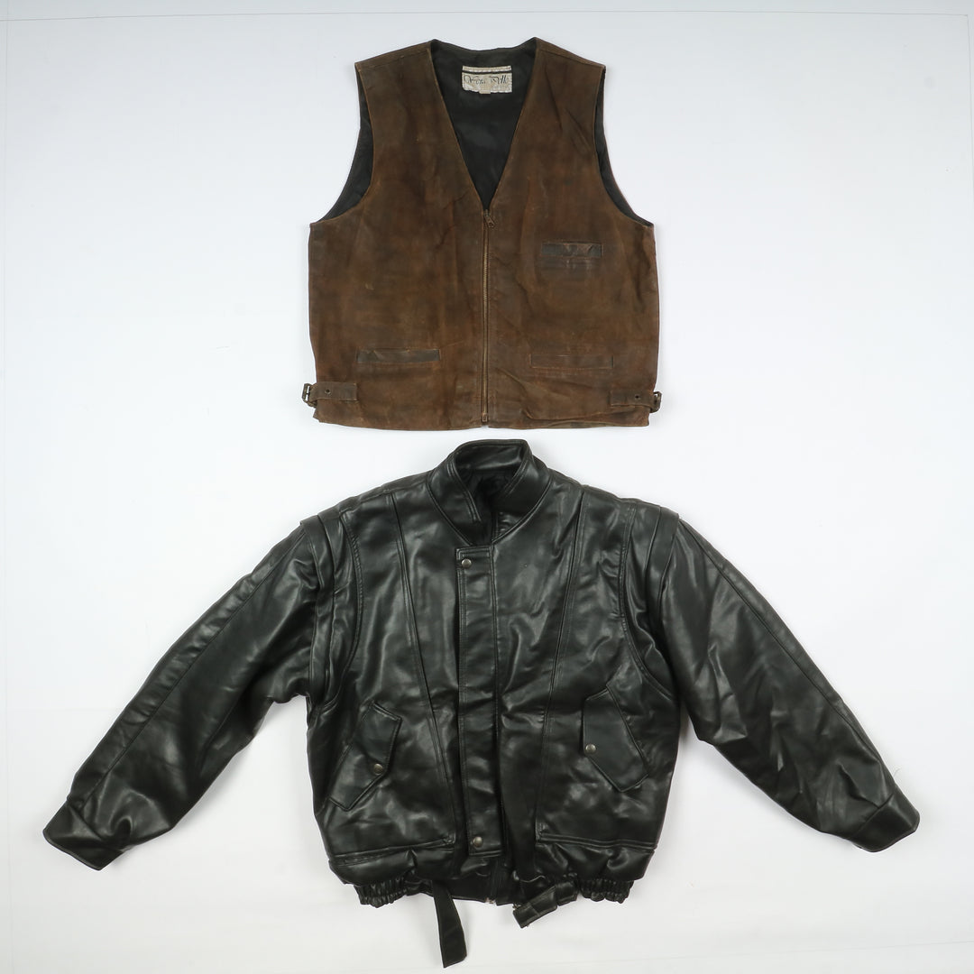 Box abbigliamento vintage in pelle Uomo e Donna 24 pz stock leather