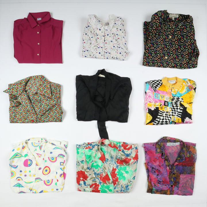 Camicie e bluse vintage da donna colorate printed miste unisex box 53pz