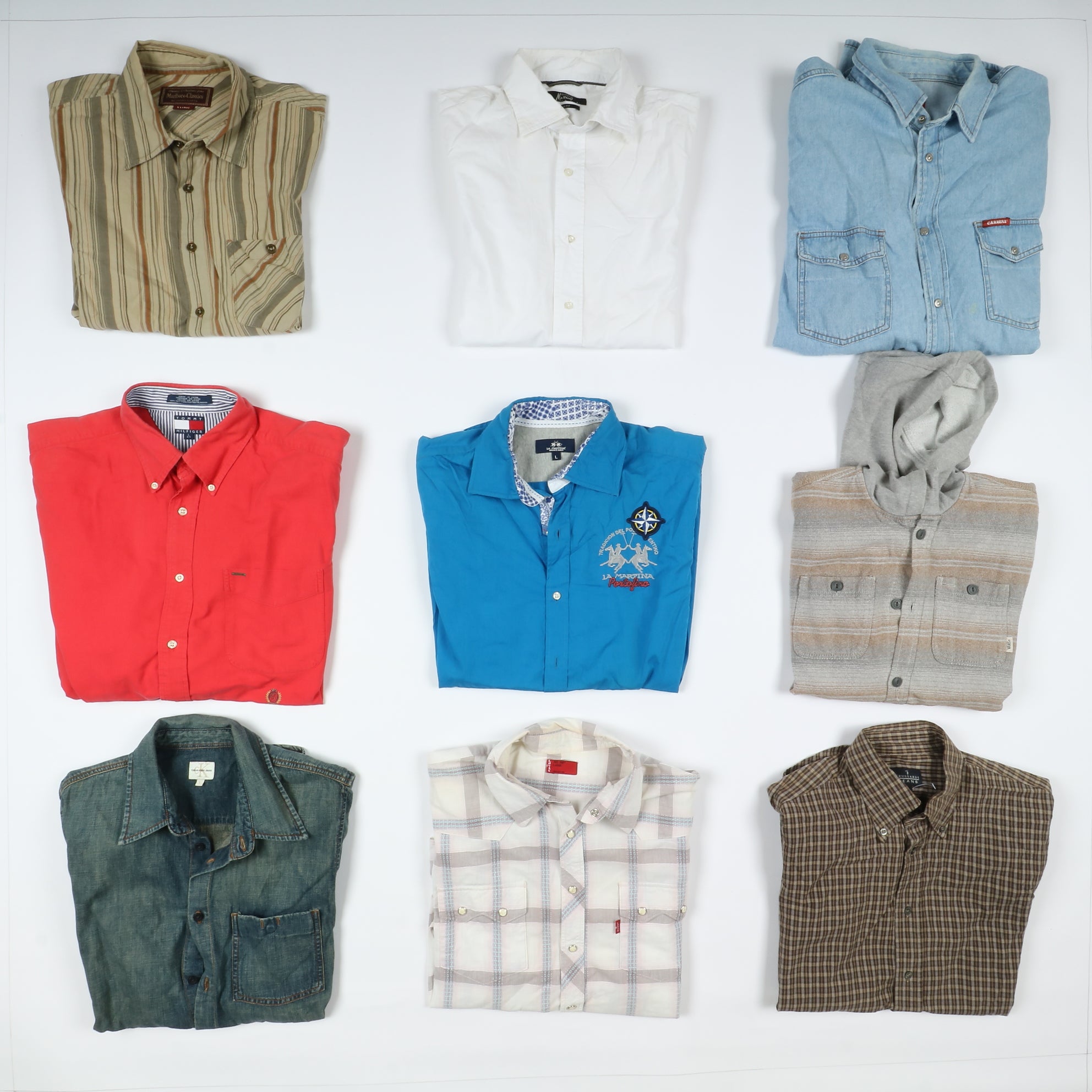 Camicie Firmate vintage box da 52pz uomo e donna CK Marlboro Classic Vintage Clothing