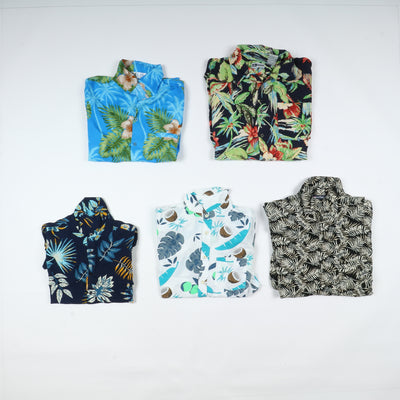 Camicie vintage colorate hawaii e printed miste unisex box 50pz