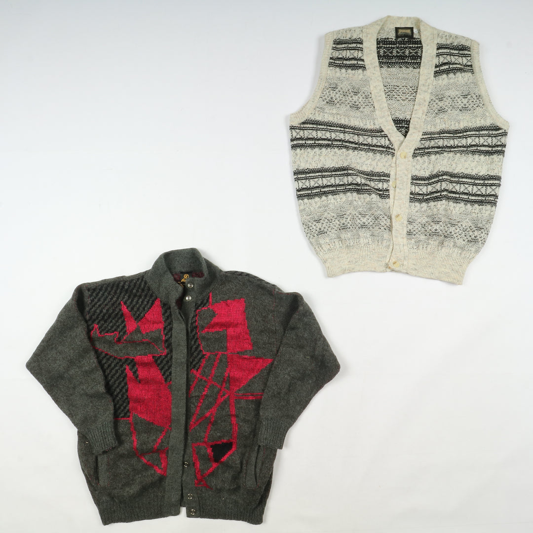 Cardigan vintage in lana box da 23 pz uomo e donna colorati