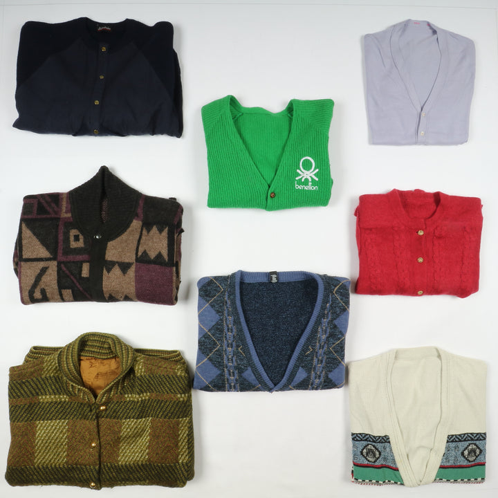 Cardigan vintage in lana box da 20 pz uomo e donna colorati