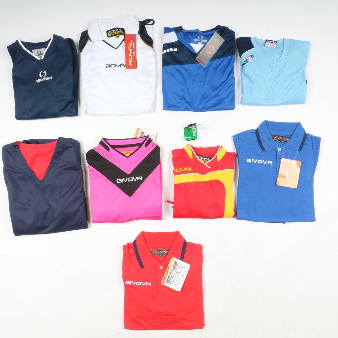 Completi da calcio bambino nuovi con cartellino 70pz Macron, Givova, Sportika, Royal