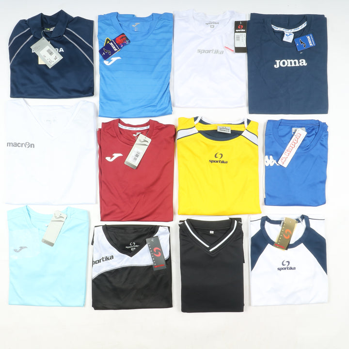 Magliette t-shirt sportive da calcio nuove 100pz uomo e donna Sportika, Macron, Royal, Joma