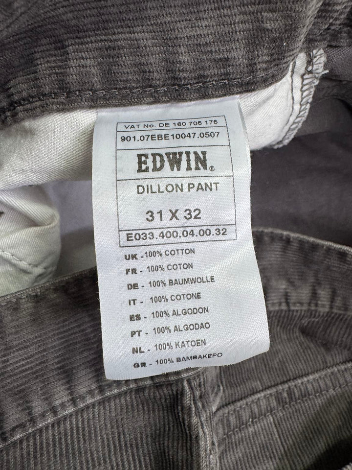 Edwin dillon slim pant W31 L32 deadstock corduroy pant marrone