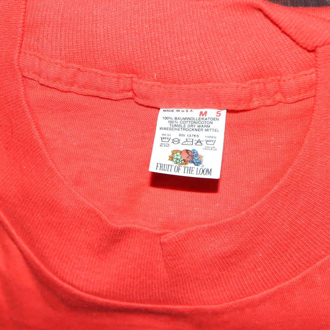 Fruit Of The Loom made in USA T-shirt Taglia M vintage manica Lunga nuova deadstock
