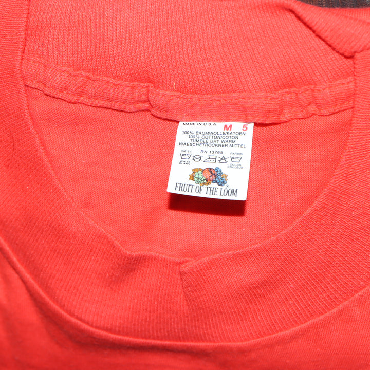 Fruit Of The Loom made in USA T-shirt Taglia M vintage manica Lunga nuova deadstock