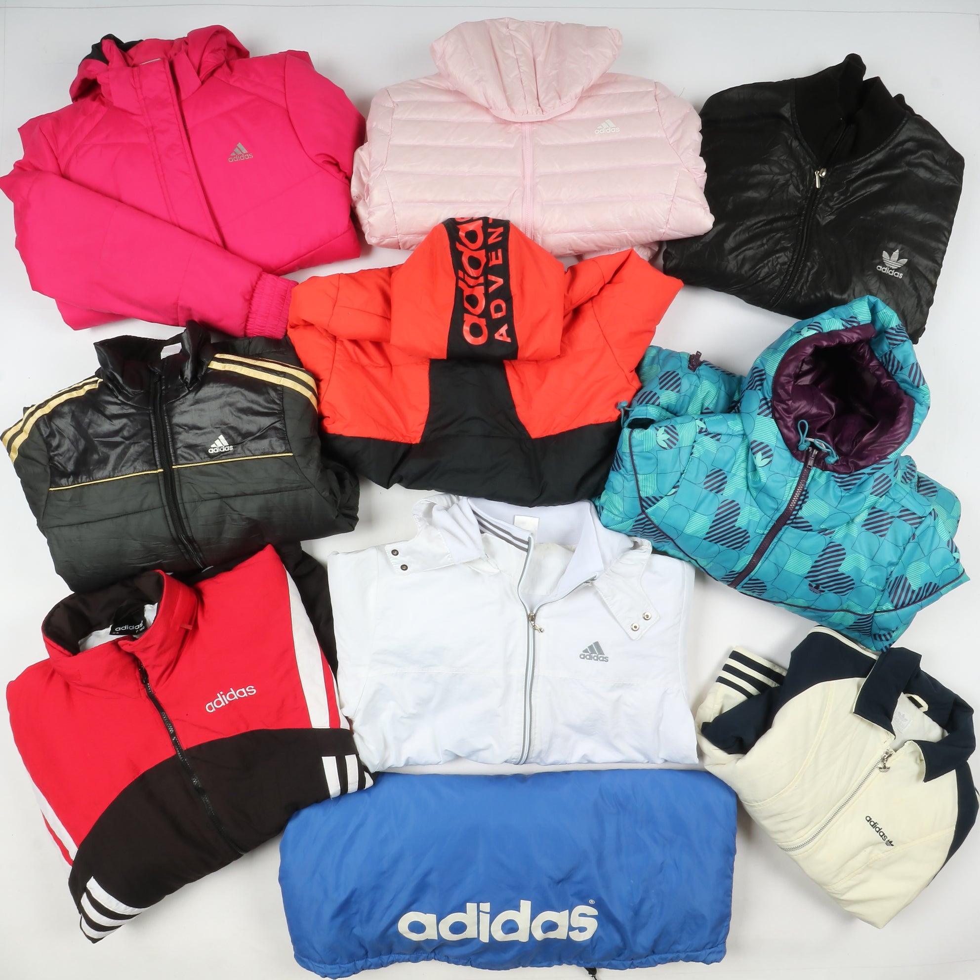 Adidas stock giubbini sportivi colorati uomo e donna Box da 14pz Vintage Clothing