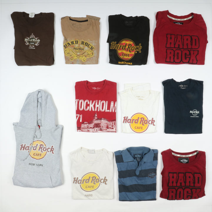 Hard Rock T-shirt, polo e felpe vintage box da 71pz Levi's uomo e donna Stock