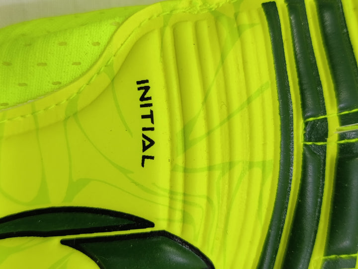 Ho soccer initial flat lime green size 5 guanti portiere calcio nuovi