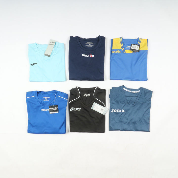 Magliette t-shirt sportive da calcio nuove 98pz uomo e donna Sportika, Macron, Royal, Joma