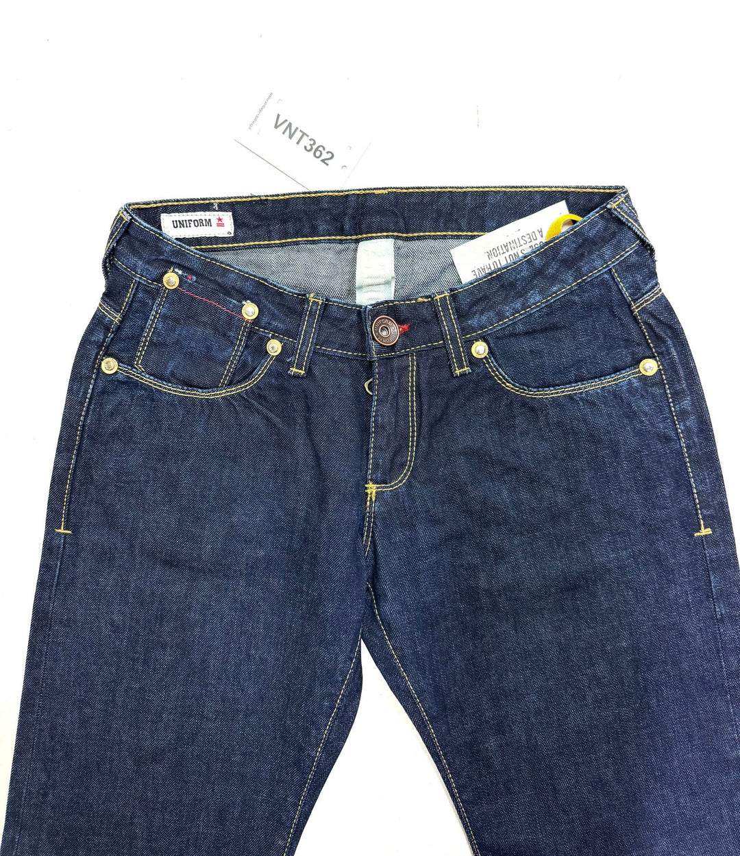 Uniform Gino chic cimosato W27 deadstock selvedge jeans vintage anni 90&