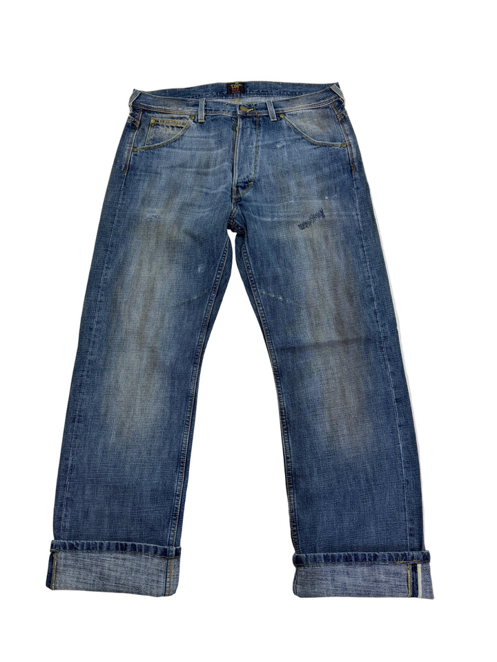 Lee 101b selvedge cimosa W34 L32 vintage denim lee jeans usato unisex