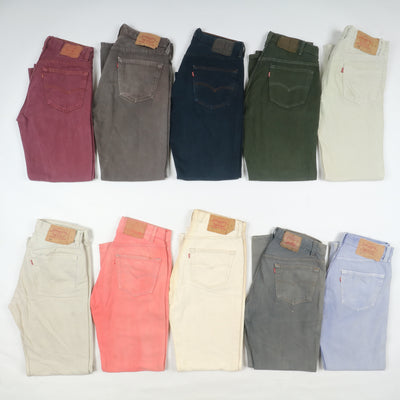 Levi's 501 made in USA, Grado B, stock da 31pz colorati