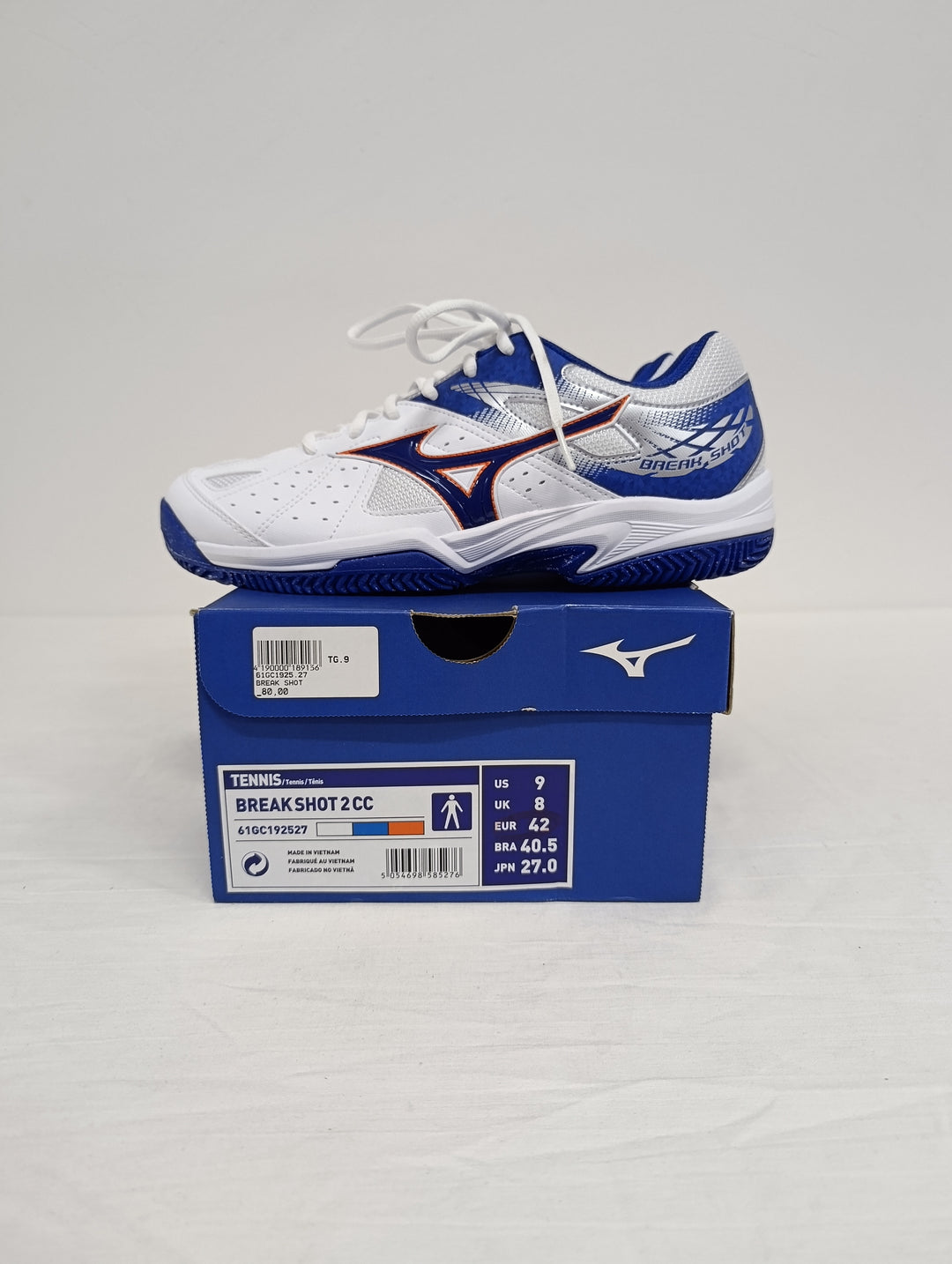 Mizuno break shot 2cc scarpe nuove uomo Eur 42 UK 8 US 9