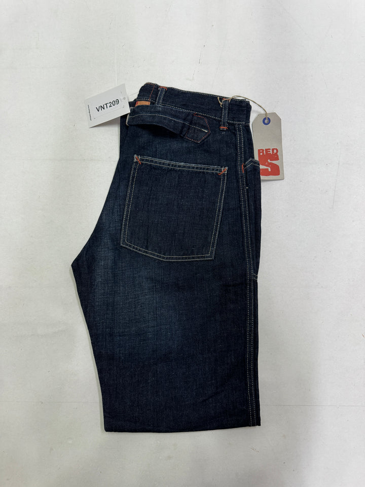 Reds work W30 martingala indigo jeans vintage nuovo Deadstock