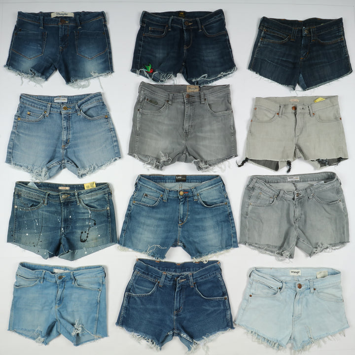 Lee e Wrangler short e gonne jeans denim box da 70pz donna