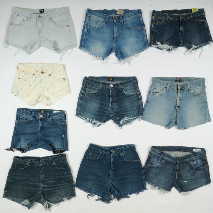Lee e Wrangler short e gonne jeans denim box da 70pz donna