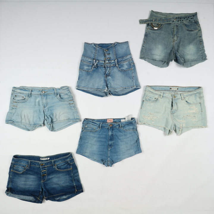 Short jeans donna mix brand box da 77pz vita alta, media e bassa