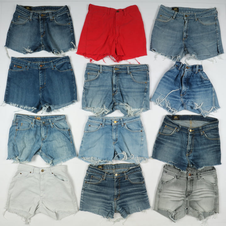 Lee e Wrangler short e gonne jeans denim box da 70pz donna