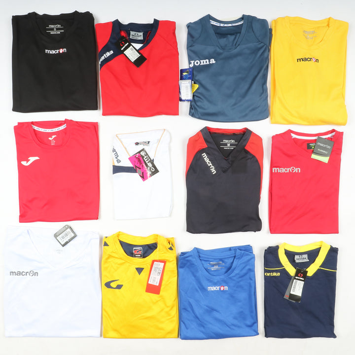 Magliette t-shirt sportive da calcio nuove 97pz uomo e donna Sportika, Macron, Royal, Joma