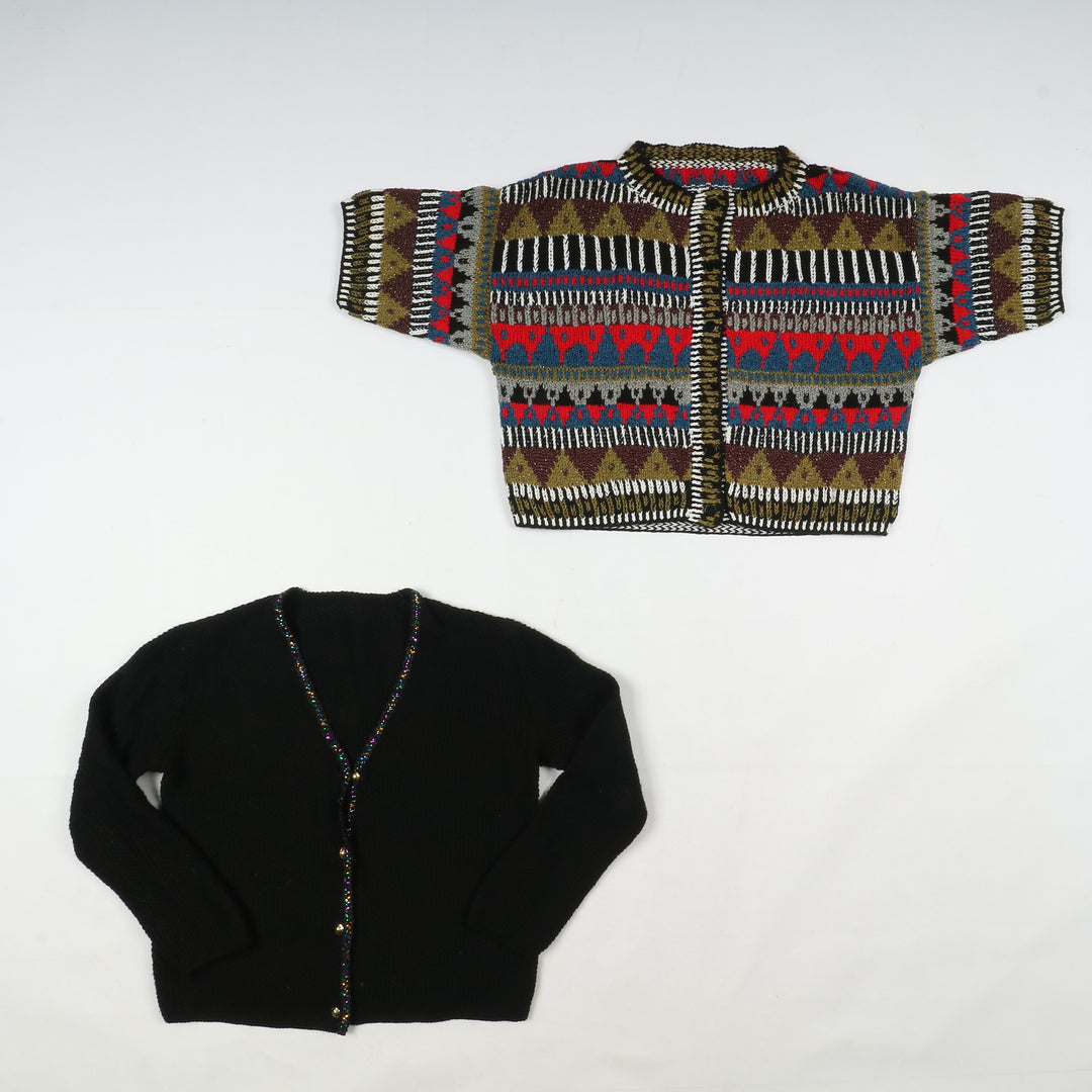 Cardigan vintage in lana box da 23 pz uomo e donna colorati