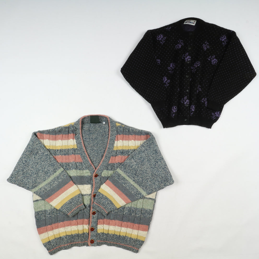 Cardigan vintage in lana box da 23 pz uomo e donna colorati