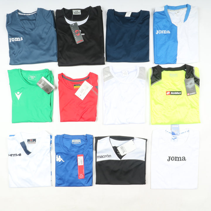 Magliette t-shirt sportive da calcio nuove 99pz uomo e donna Sportika, Macron, Royal, Joma