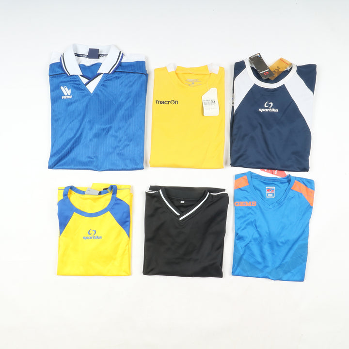 Magliette t-shirt sportive da calcio nuove 98pz uomo e donna Sportika, Macron, Royal, Joma