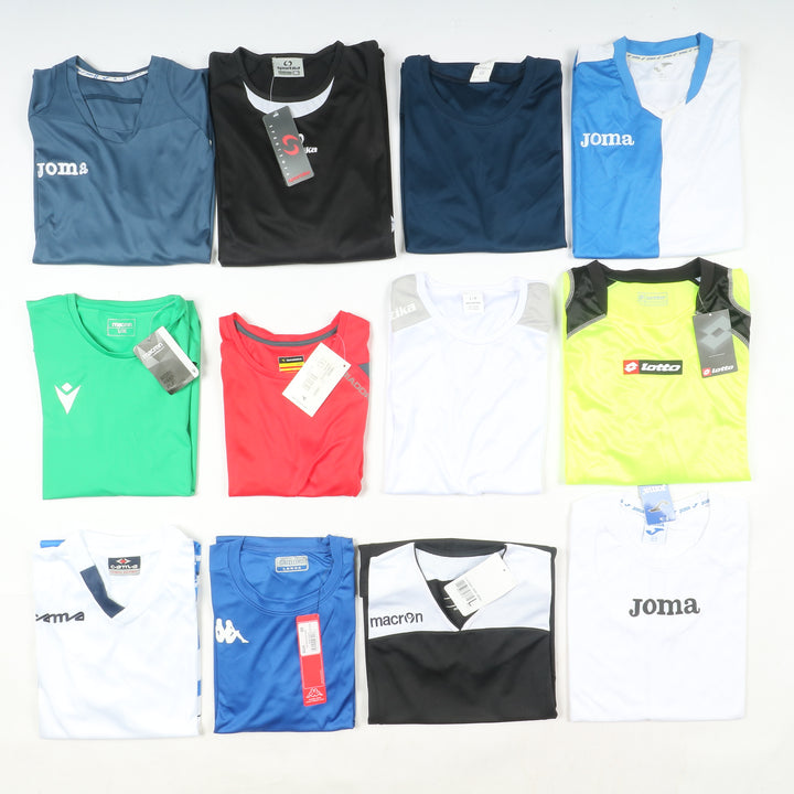 Magliette t-shirt sportive da calcio nuove 99pz uomo e donna Sportika, Macron, Royal, Joma