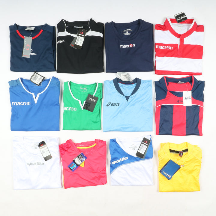 Magliette t-shirt sportive da calcio nuove 97pz uomo e donna Sportika, Macron, Royal, Joma