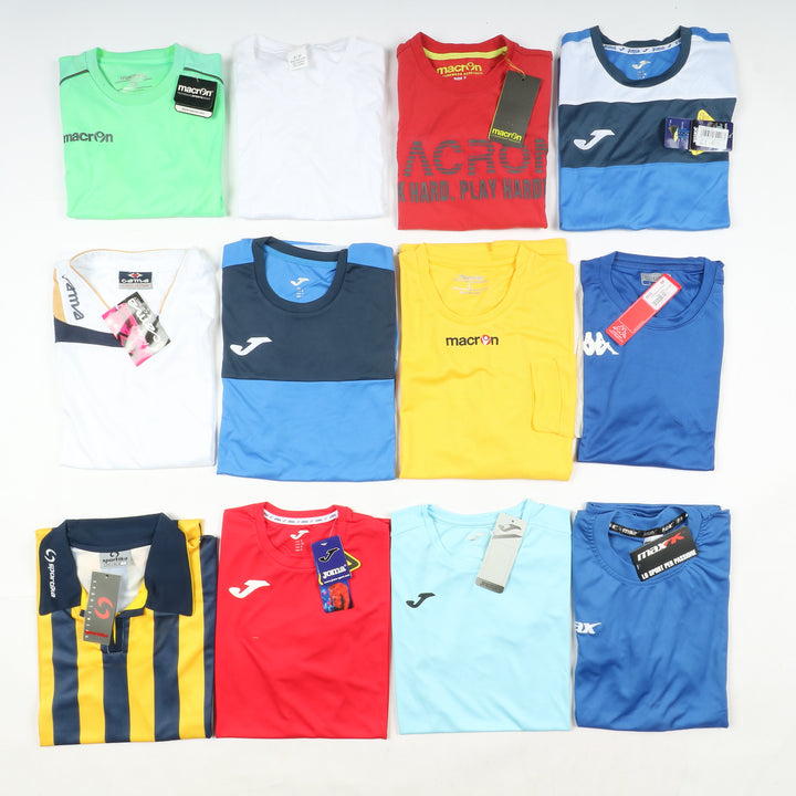 Magliette t-shirt sportive da calcio nuove 97pz uomo e donna Sportika, Macron, Royal, Joma