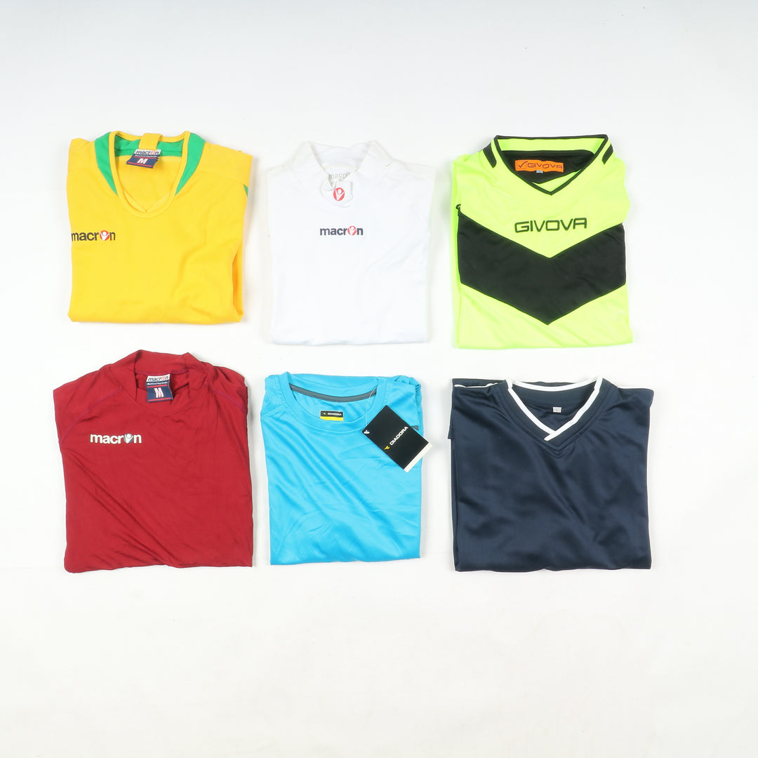 Magliette t-shirt sportive da calcio nuove 100pz uomo e donna Sportika, Macron, Royal, Joma