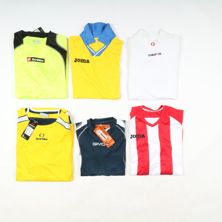 Magliette t-shirt sportive da calcio nuove 98pz uomo e donna Sportika, Macron, Royal, Joma