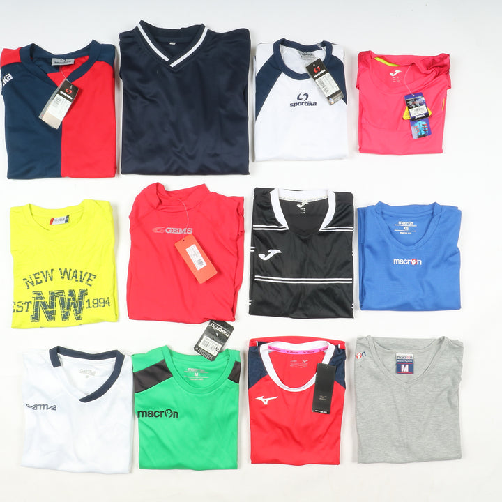 Magliette t-shirt sportive da calcio nuove 100pz uomo e donna Sportika, Macron, Royal, Joma