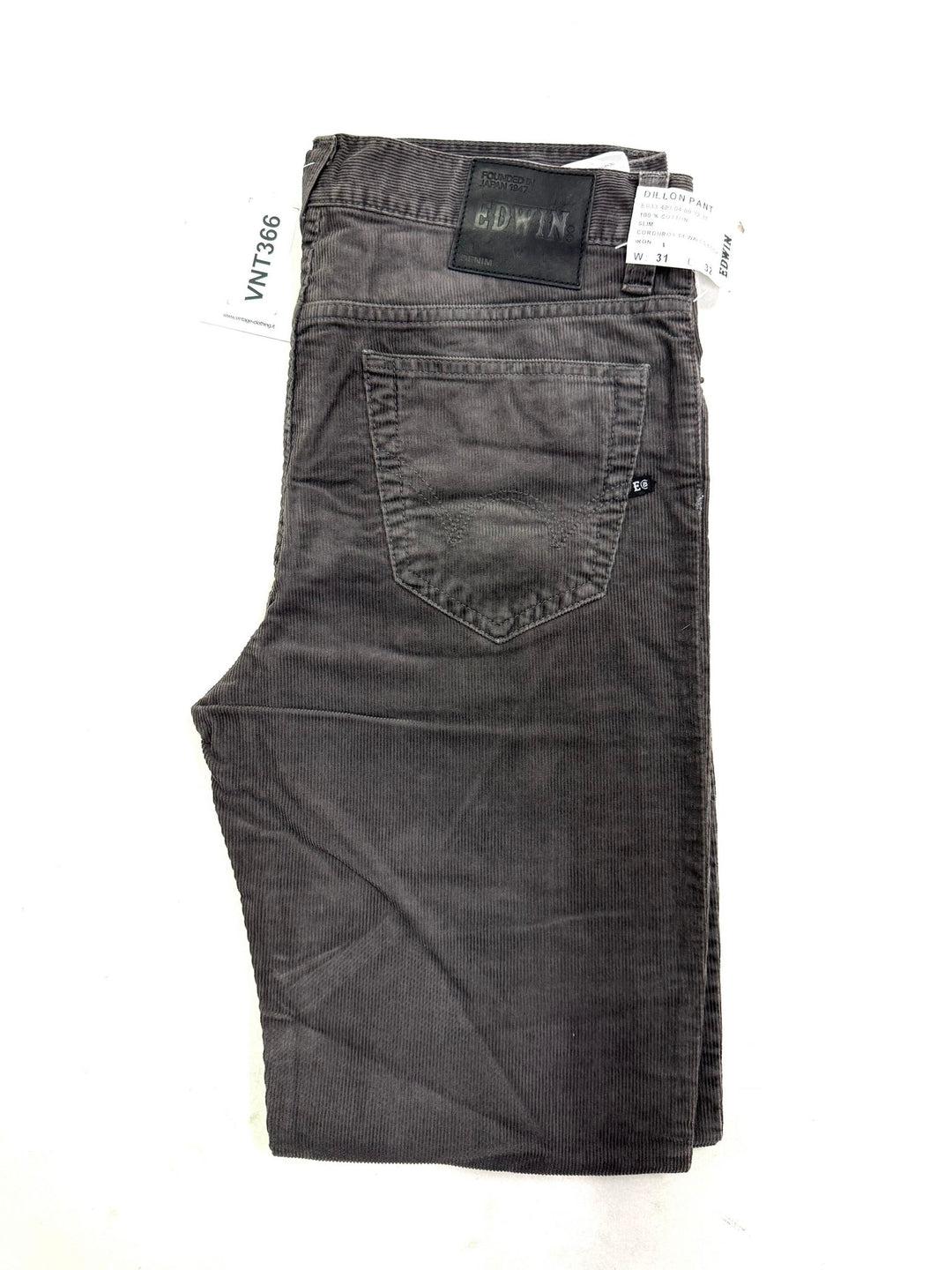 Edwin dillon slim pant W31 L32 deadstock corduroy pant marrone