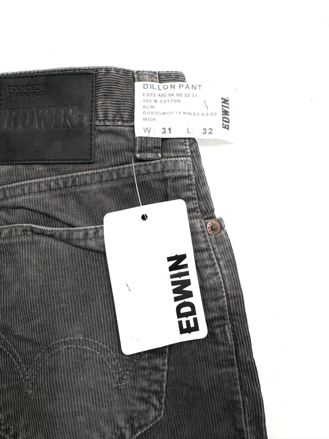 Edwin dillon slim pant W31 L32 deadstock corduroy pant marrone