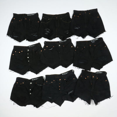 Stock Levis Short donna remake denim e nero 50pz Levi's vita alta
