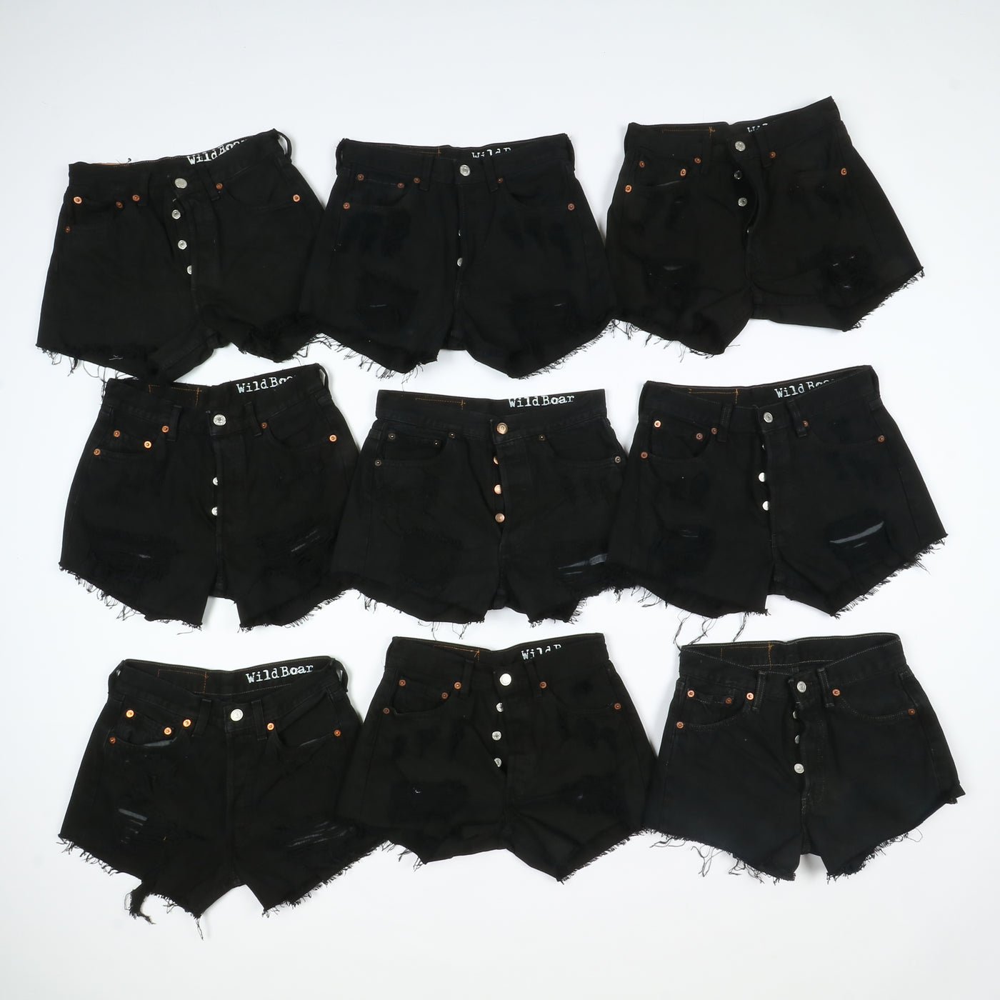 Stock Levis Short donna remake denim e nero 50pz Levi's vita alta