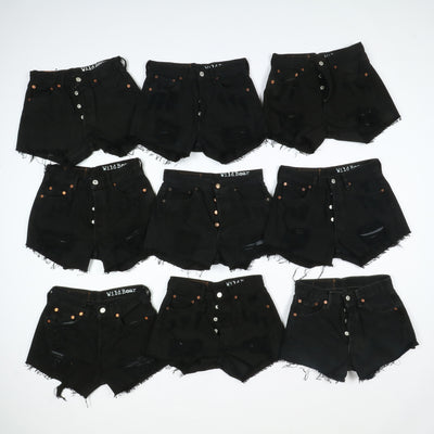 Stock Levis Short donna remake denim e nero 50pz Levi's vita alta