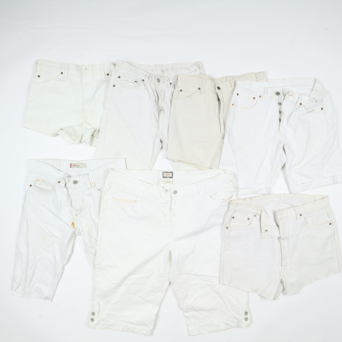 Levi's bianchi short e bermuda jeans vintage uomo donna stock da 35pz Levis