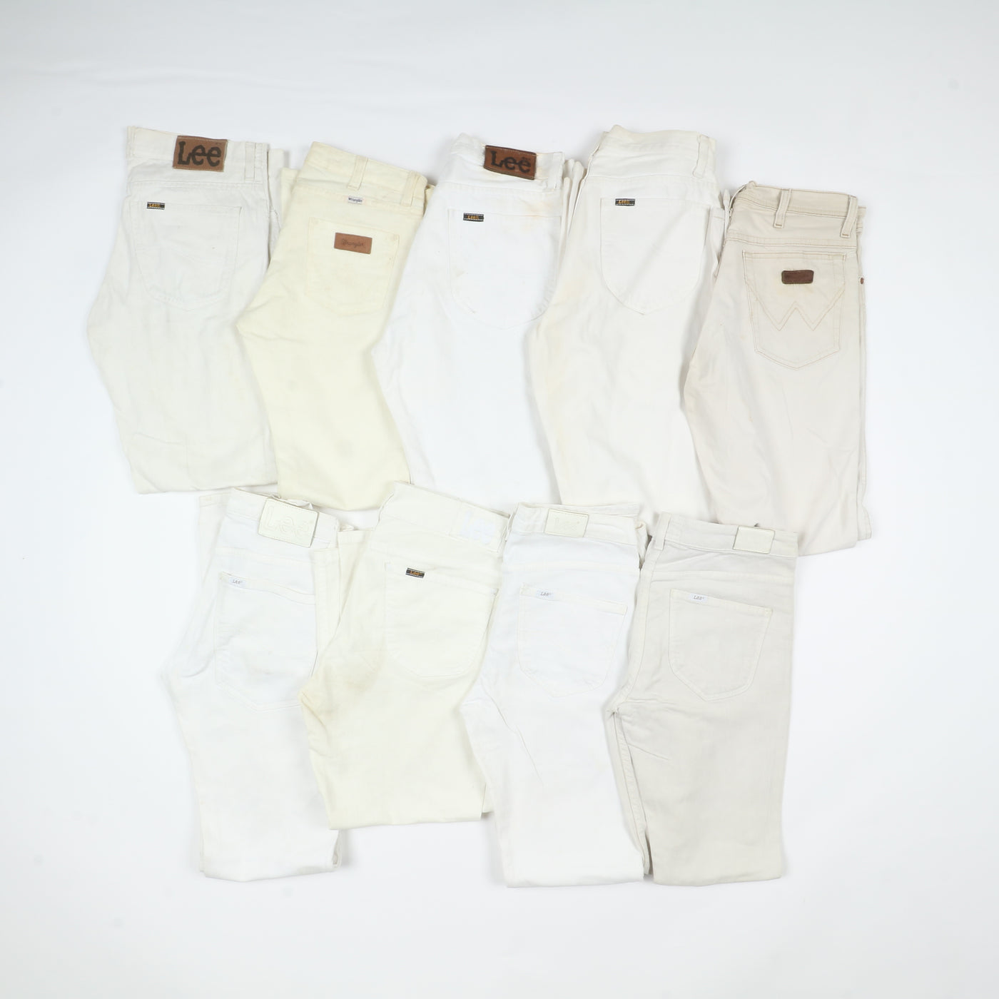 Lee e Wrangler bianchi jeans vintage uomo donna stock da 45pz Levis